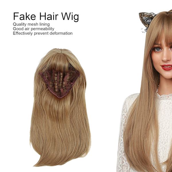 Pitkä suora hius peruukki otsatukalla cosplay peruukki sopii Halloween-juhliin kulta 60 cm (lc6083-1)