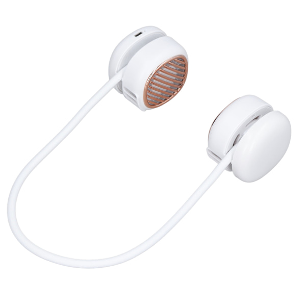 Halsfläkt 5 Hastigheter 720 Grader Justerbar USB Laddning Infällbar Slang Handsfree Bärbar Fläkt för Löpning Cykling Vit