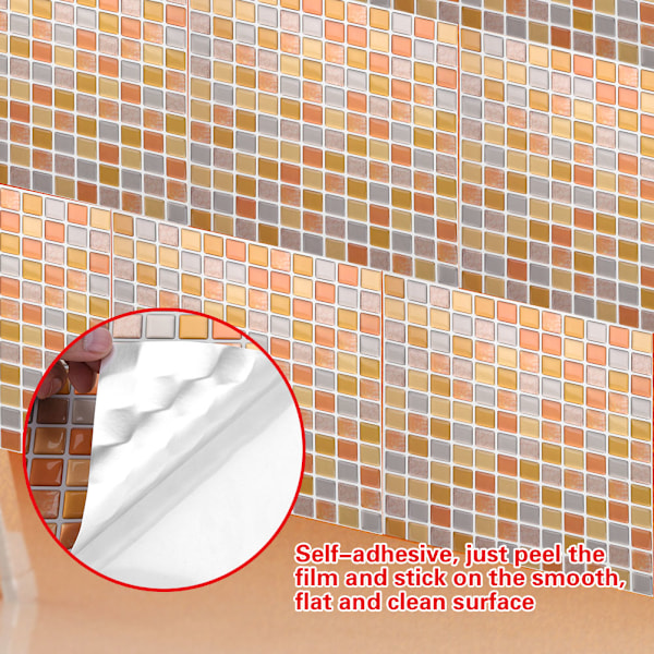 Selvklæbende vægflisestickers til DIY hjemmedekor - Perfekt til soveværelse, stue og badeværelse (Model: YJC0014)