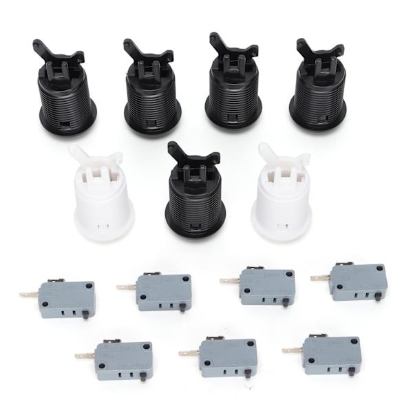 7 stk Arcade-knapper 30mm Happ Standard-knapp med 20cm knappkabel for Arcade1up spillkonsoll Arcade-joystick
