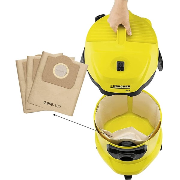 3 st Karcher dammsugare dammuppsamlingspåse kar/cher 6.959-130.