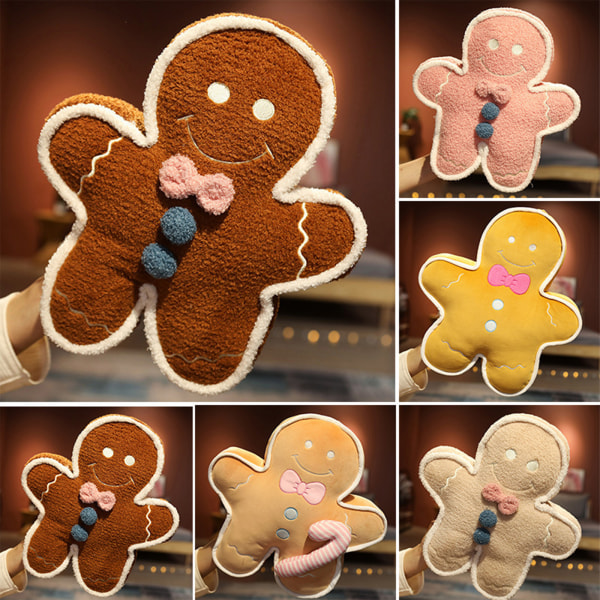 Gingerbreadmand Funny Pude Soft Børns Plyslegetøj Dukke Klud Dukke Gave 42cm Gingerbreadmand-Pink