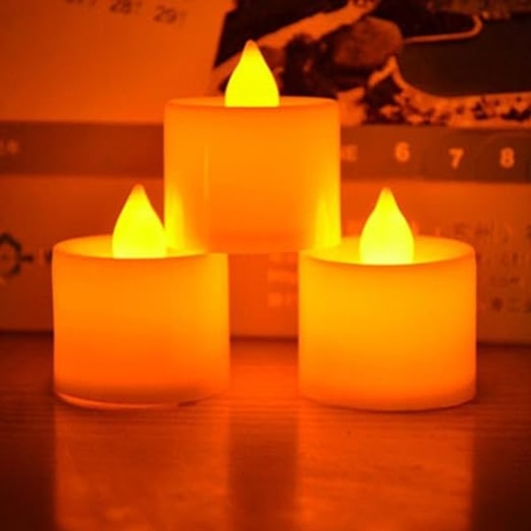 24 kpl paristokäyttöisten LED-kynttilöiden set liekettömät, realistiset ja kirkkaat, LED-teevalot - sähköiset väärennetyt kynttilät Votive Table -juhliin syntymäpäivänä ke.