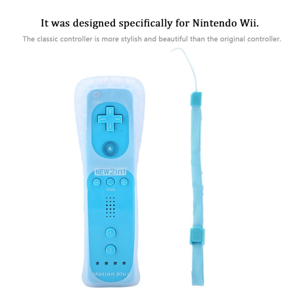 Somatosensorisk Spilhåndtag Controller Gamepad Indbygget Accelerator til Nintendo Wii WiiU (Blå)