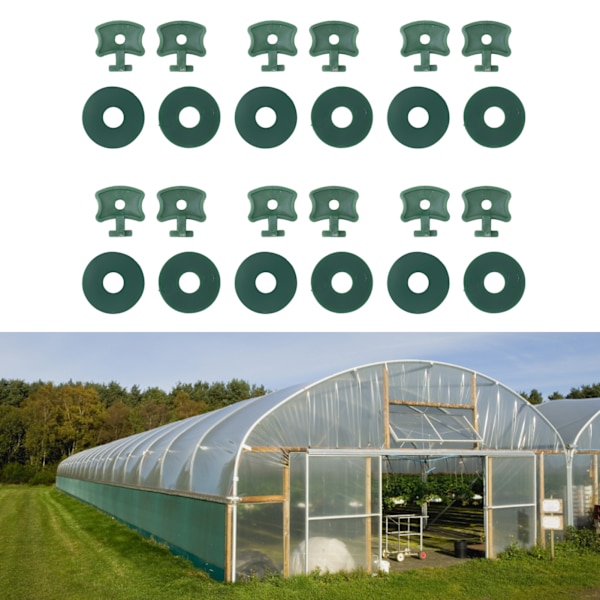 100 stk. Drivhus Twist Clips Plastik Skyggefastgørelsesclips med Skiver til Drivhusisolering Boble Net Wrap