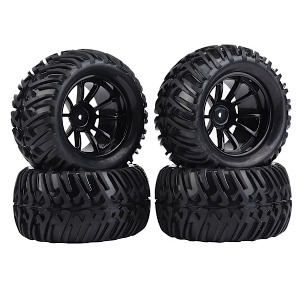 4 kpl Y-muotoisia renkaita kumista, navoilla, 1/10 mittakaavan RC-kuorma-autoille (10 reikää)