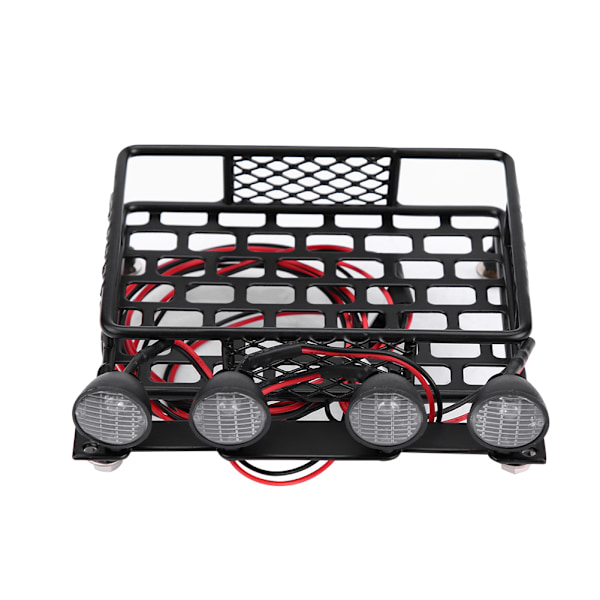 Takräcke för Bagage med LED-Ljus Rund för SCX10 1/10 RC Bil (4 Vita)