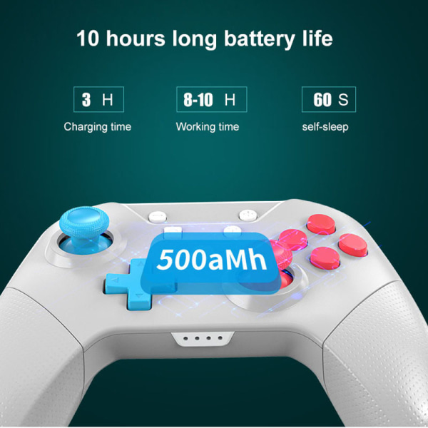 Bluetooth Gamepad NFC Somatosensorisk Dubbelmotor Vibration Trådlös Spelkontroll med 3D Joystick för Switch Sword Shield