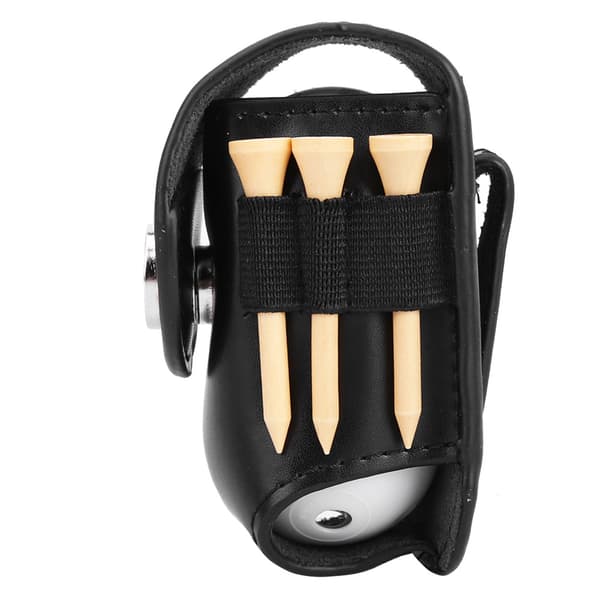Mini PU Golfboldtaske med Tee og Divot Bærbart Tilbehør Sort