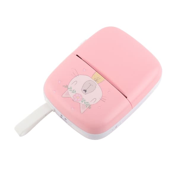 Lomme Termisk Printer Mini HD Bluetooth Blækfri Telefonprinter til Studerende Pink