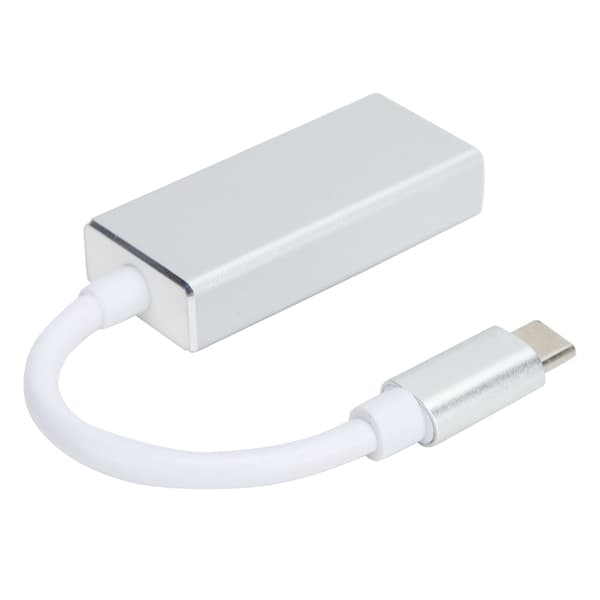 USB 3.1 Type C til Mini DP Adapter 4K 2K HD Aluminiumlegeringskabel til MacBook Sølvgrå