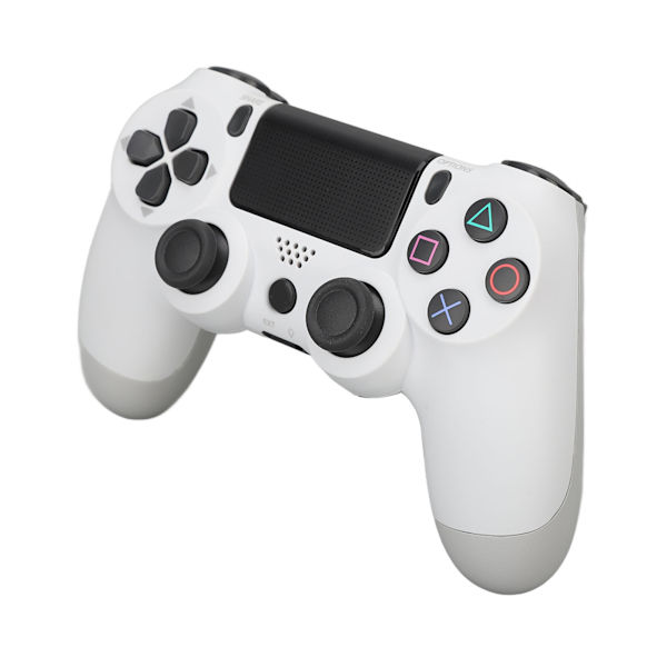 Trådløs Spilkonsol Multifunktionel Dobbelt Vibration Bluetooth Gamepad til PS4 Spilkonsoller Hvid