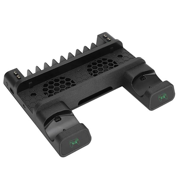 Multifunktionell Värmeavledande Fläktbas, Förvaringsställ, Styrenhet, Dubbel Laddare med LED-Ljusfäste för PS4/SLIM/PS4 PRO