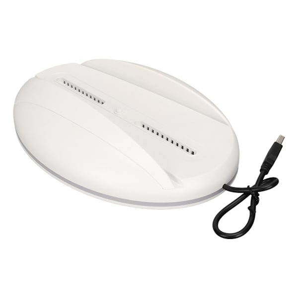 LED-stativ för PS5, elegant plug-and-play-dockningsstation med 3 USB2.0-portar, färgglada lampor, vit