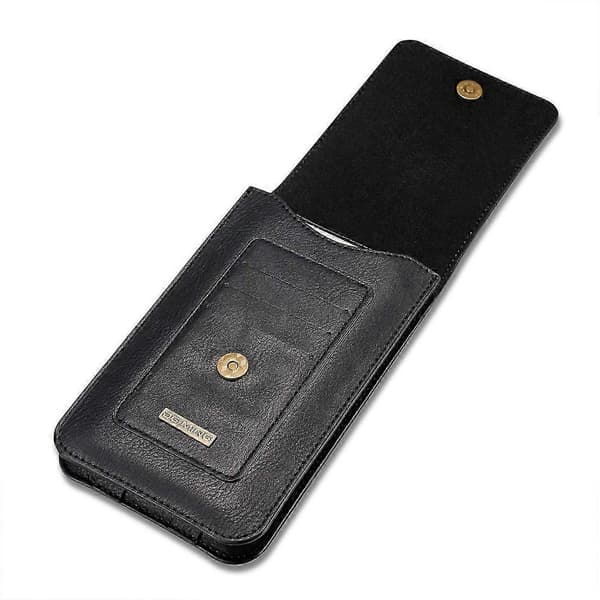 DG.MING Universal Cowskin Leather Protective Case Waist Bag Black