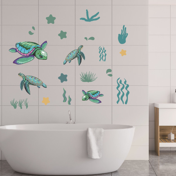 2 STK Wall Stickers The Turtle Wall Stickers Veggdekaler for soverom Stue Vegg TV