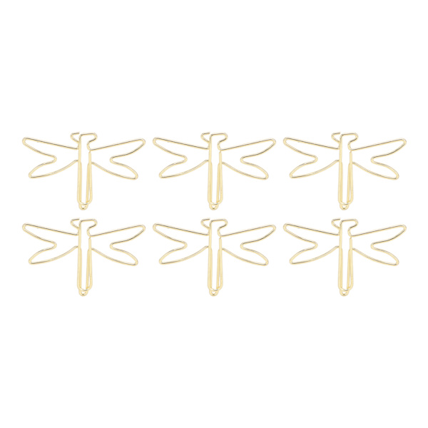 100 stk. Jumbo Guldfarvede Dragonfly-Formede Papirclips - Skridsikre Kontorartikler til Stilfuld Organisation
