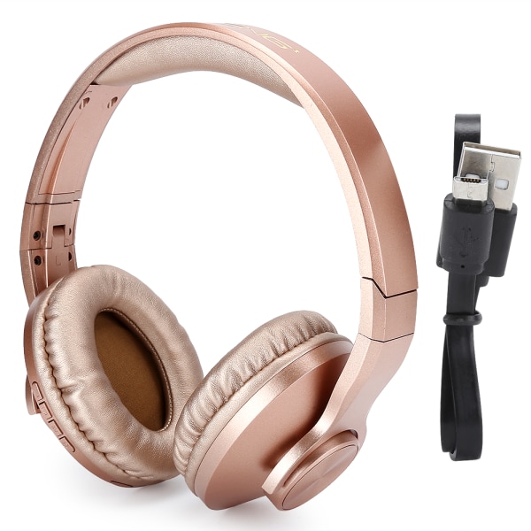 BT602 Lättvikts Trådlösa Bluetooth 4.2 Spelheadset ABS On-Ear Hörlurar Stereo Guld