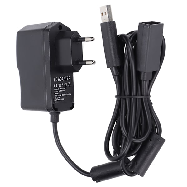USB til AC-adapter for Xbox 360 Kinect-sensor EU-plugg 100-240V strømledning