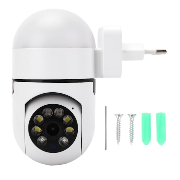 Wireless Camera with Night Vision 360°, 2MP LED Security Camera for Home with EU Plug 110-240V