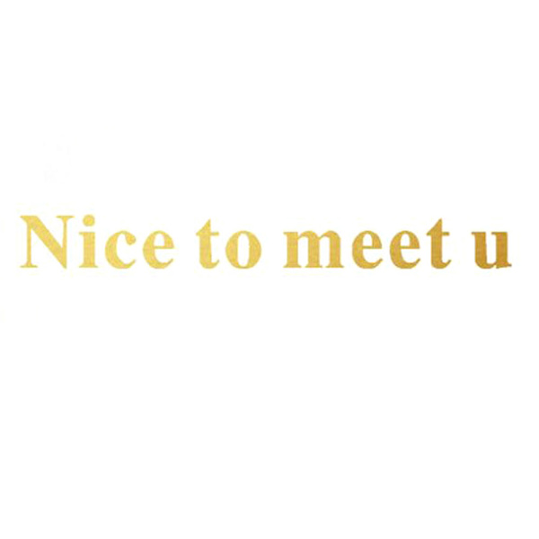 Nice to Meet U Avtagbara Väggdekaler för Vardagsrumskonst Dekoration (Guld, Stor Storlek)