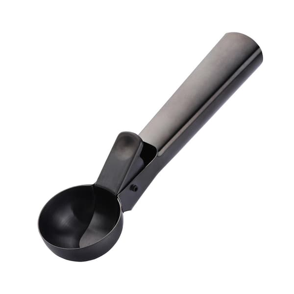 Iskremøse i rustfritt stål med utløser, non-stick øse Black