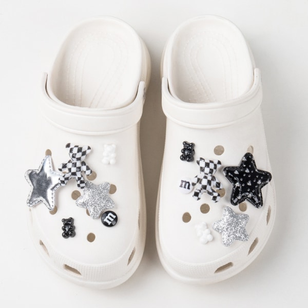 12 osaa 3D Star Clog sandaalien koristeet, kenkäkorut, söpöt kenkäkoristeet puukengät Kengät Sandaali rannekoru DIY