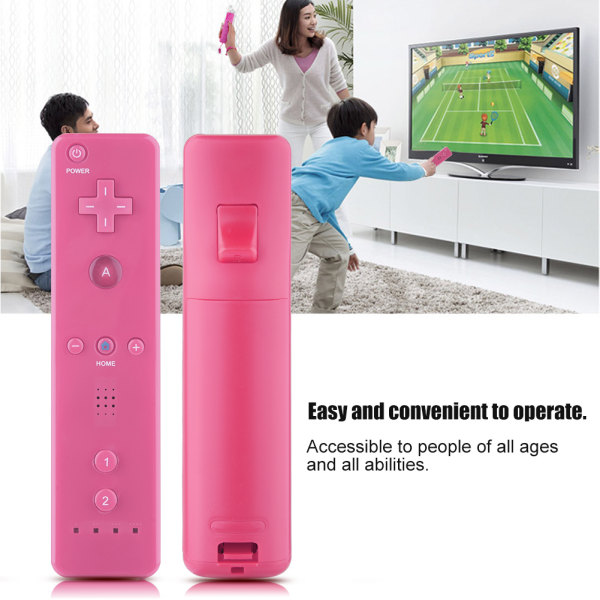 Game Handle Controller Gamepad med analog joystick for WiiU/Wii-konsoll (rosa) - W