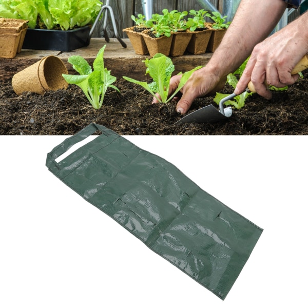 Hengende plantepose Multihull PE Plant Grow-pose for jordbærgrønnsaksblomst Grønn 8 hull