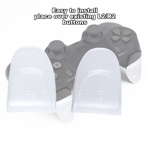 2 kpl/ set Kestävä R2 L2 Buttons -liipaisimen laajennusosa PS4-ohjaimelle (läpinäkyvä)