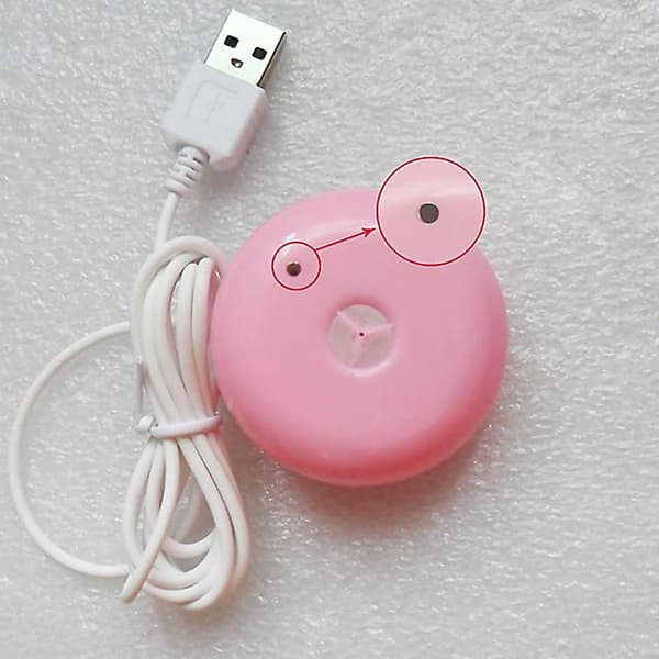 Mini luftfukter bærbar smultring USB luftfukter renser for hjemmekontor skrivebord White