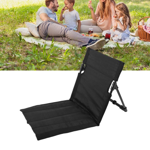 Outdoors Lounger Park Beach Chair Bärbar hopfällbar strandloungestol för vuxna med justerbart ryggstöd Svart
