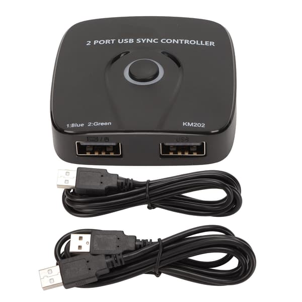 2 i 1 USB Switch Selector KM USB Delings Switch Stabil Transmission Synkroniserings Controller