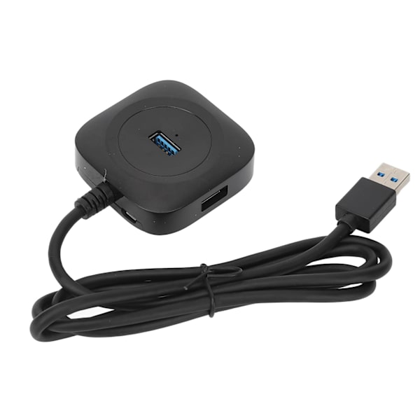 USB 3.0 Hub Svart Hög Effekt 4 Portar Samtidigt Användning Stabil Långvarig för Underhållning Kontor