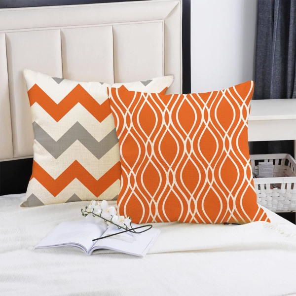 Oranssit tyynynpäälliset 18x18 4 set , oranssit tyynyt, koristeet sohvalle, case ulkona kodin sisustukseen (oranssi)
