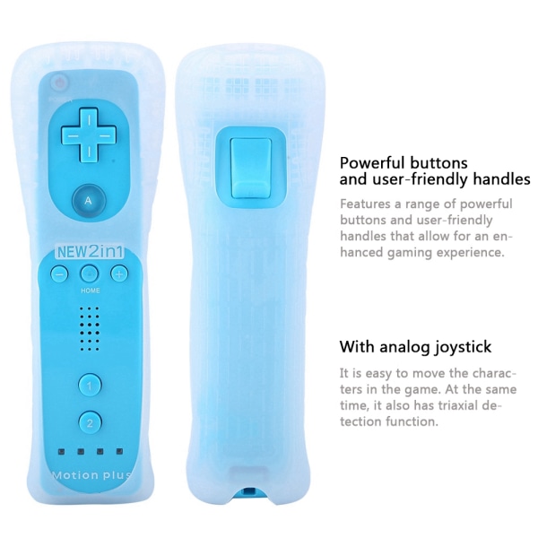 Somatosensorisk Spilhåndtag Controller Gamepad Indbygget Accelerator til Nintendo Wii WiiU (Blå)