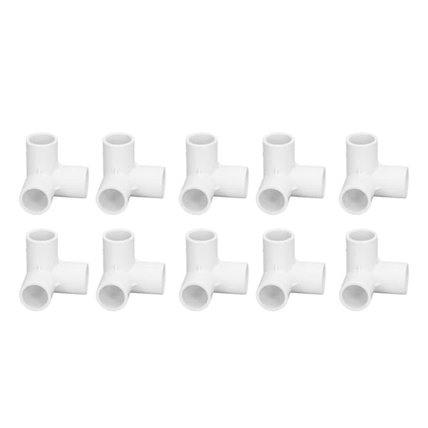 [02]10 stk. 3-vejs PVC-rørforbindelse Lige Albue T-stykke 20 mm indvendig diameter Hvid