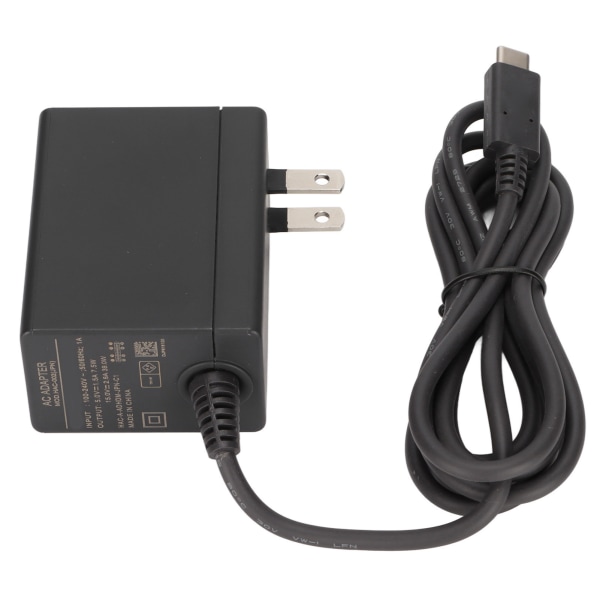 Nätströmsadapter för Switch, Bärbar Snabbladdning Spelkonsol AC-adapter för Switch 100‑240V US-kontakt