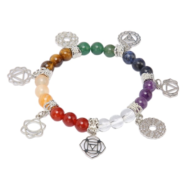 Chakra Healing Crystals Armbånd Lett håndkuttet polert fargerik avslappende yoga Chakra armbånd