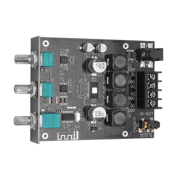 Bluetooth 5.0 Lydforstærkermodul Diskantbasstyring Effektforstærkerkort til passive højttalere 50W+50W DC9‑24V