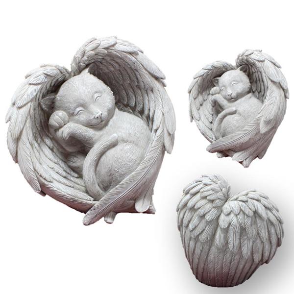 Hunde- og katteengelvinger gravstein ornament - katt (1 ornament) (papirboks) Engelvinger Katt One Size