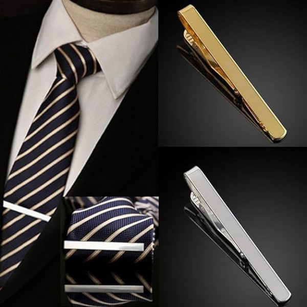 3-Pack stilig metall enkel slips knytespenne Bar spenneklips