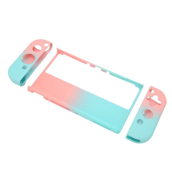 Spelkonsolskyddsfodral Gradient Ergonomiskt Grepp Spelkonsol Silikon Skyddande Fodral för Switch OLED Blå Rosa