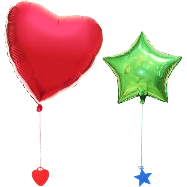 20 heliumballongvikter Diverse former och färger Stjärnor Hjärtan Leende ansikten för barnkalas
