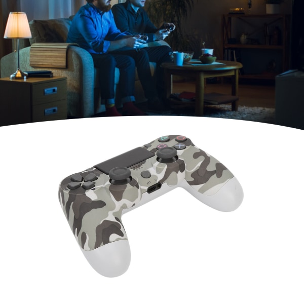 Spilcontroller Dobbelt Vibration Følsom Trådløs Controller Gamepad til PS4 Slim Pro til PS5 Camouflage Grå