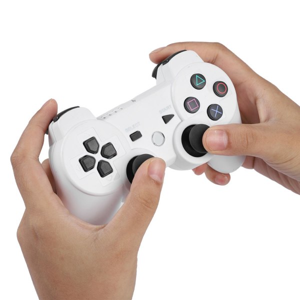 Trådløs Bluetooth Gamepad Game Controller Fuldt udstyret spilhåndtag til PS3 (hvid)