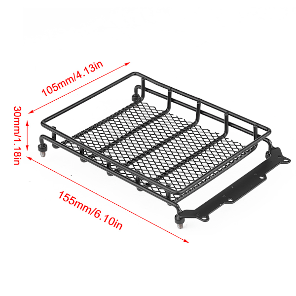 Modellfordonstillbehör Takräcke i stål för bagageutrymme för 1/10 RC Crawler Car (M)