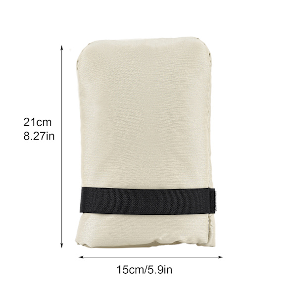 Ti ​​sæt frostsikre vandhane beskyttelsesdæksler - beige velcro (materiale: 210D Oxford stof, størrelse: 15*21cm)