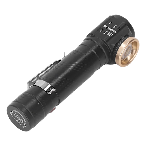 Irrotettava USB-ladattava LED-otsalamppu taskulampulla, 4 säädettävää kirkkaustasoa ja teleskooppinen zoomausominaisuus