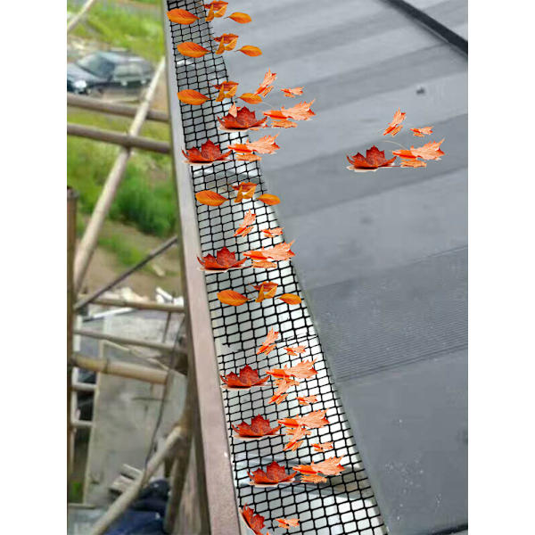Rennerensete for takrenner, Takrenne-nett, Hage-nett - Bredde 15 cm, Lengde 6 m, Utstyrt med 10 jordstikker, Maskestørrelse 6 mm